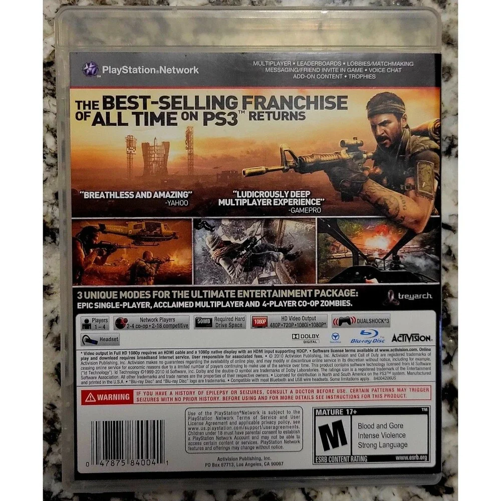 Sony PlayStation 3 PS3:Call of Duty: Black Ops,CIB,MANUAL,LN COND,FAST SHIPPING